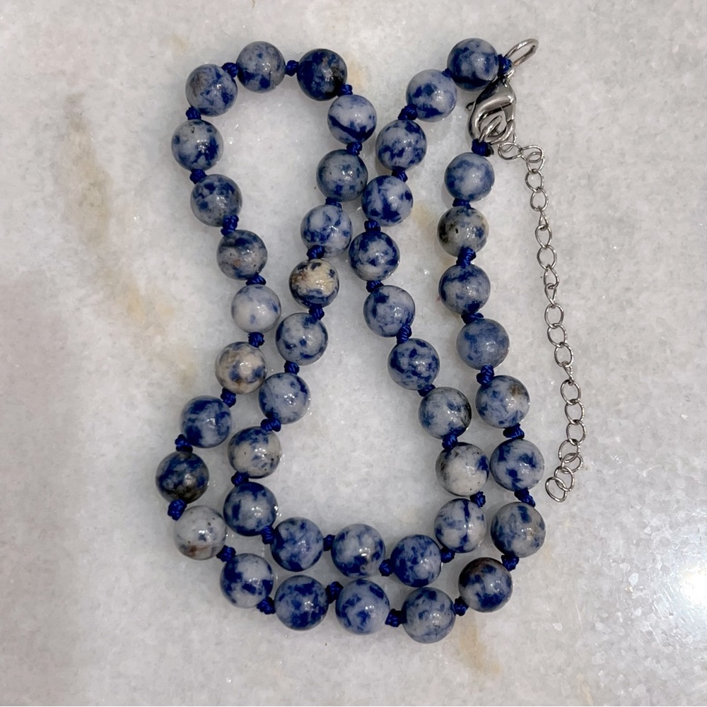Blue Spot Jasper Pendant Necklace - Picture 6 of 9